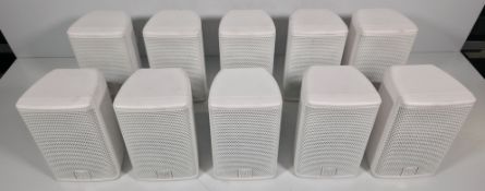 10x Martin Audio Adorn A40 2-way 160W speakers with brackets in black stack storage crate - white