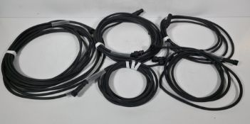 31x waterproof Hydralock power cables in black stack storage crate - mixed cable lengths