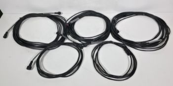 60x waterproof Hydralock DMX data cables in black stack storage crate - mixed cable lengths