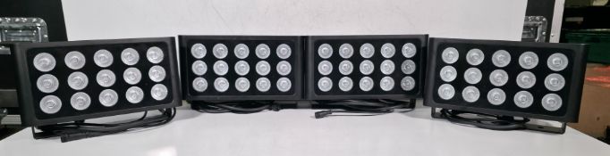 4x Prolight LEDj Spectra Flood Q15 15 x 5W quad-colour LED (RGBW) exterior fixtures lights in case