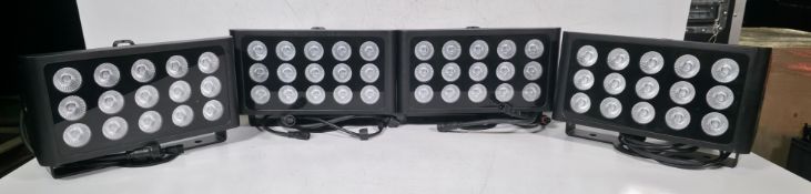 4x Prolight LEDj Spectra Flood Q15 15 x 5W quad-colour LED (RGBW) exterior fixtures lights in case