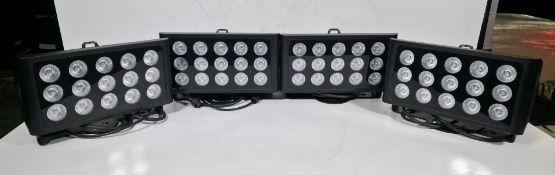 4x Prolight LEDj Spectra Flood Q15 15 x 5W quad-colour LED (RGBW) exterior fixtures lights in case