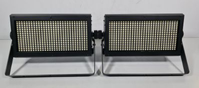 2x Chauvet DJ Shocker Panel 480 high-output compact LED strobe and blinder fixtures in black crate