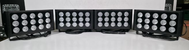 4x Prolight LEDj Spectra Flood Q15 15 x 5W quad-colour LED (RGBW) exterior fixtures lights in case