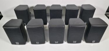 10x Martin Audio Adorn A40 2-way 160W speakers with brackets in black stack storage crate - black
