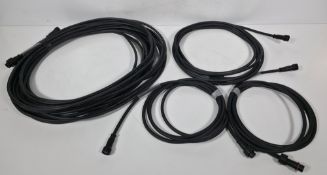 21x waterproof Hydralock power cables in black stack storage crate - mixed cable lengths