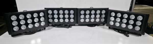 4x Prolight LEDj Spectra Flood Q15 15 x 5W quad-colour LED (RGBW) exterior fixtures lights in case