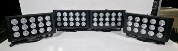 4x Prolight LEDj Spectra Flood Q15 15 x 5W quad-colour LED (RGBW) exterior fixtures lights in case