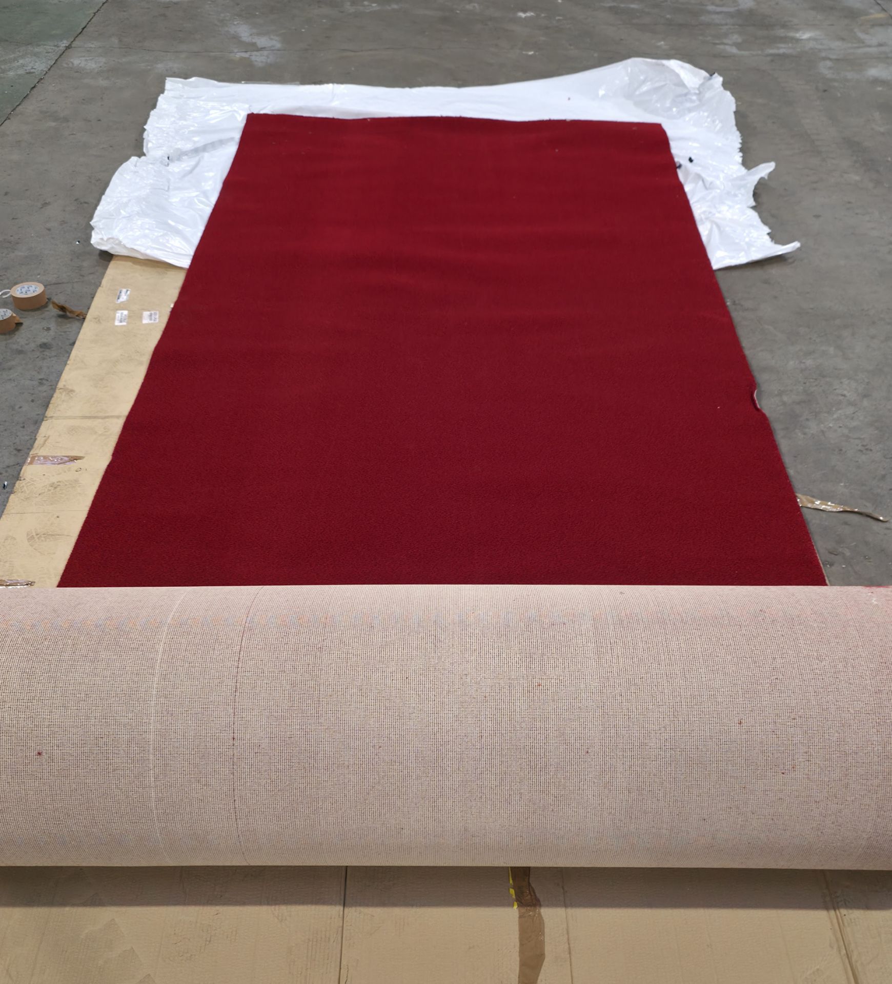 2x rolls of Britons carpet - red with dark red speckles - size in description - Image 2 of 8
