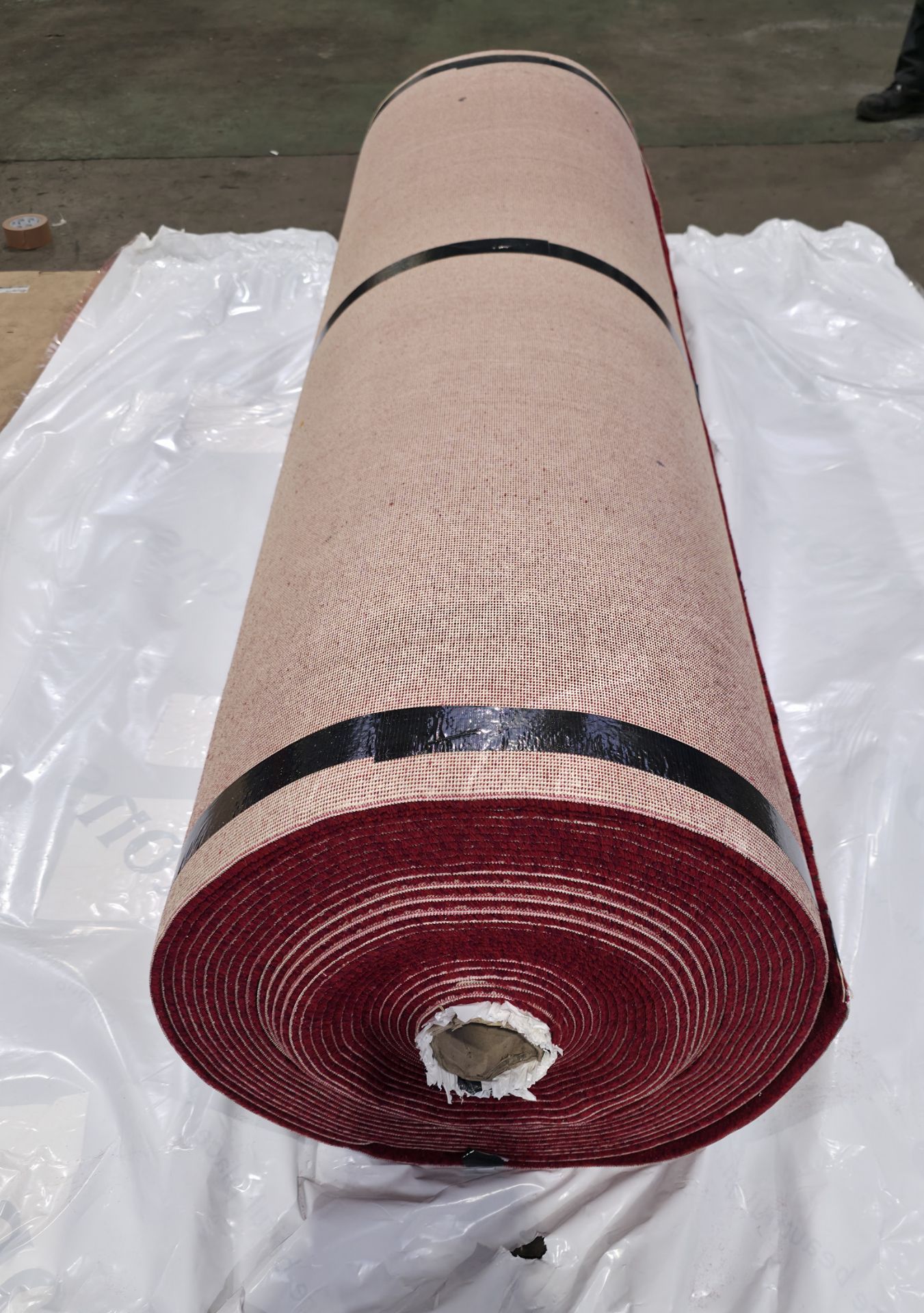 2x rolls of Britons carpet - red with dark red speckles - size in description - Image 3 of 8