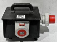 Portable power distribution box - 2x 16A sockets - W 360 x D 300 x H 260mm