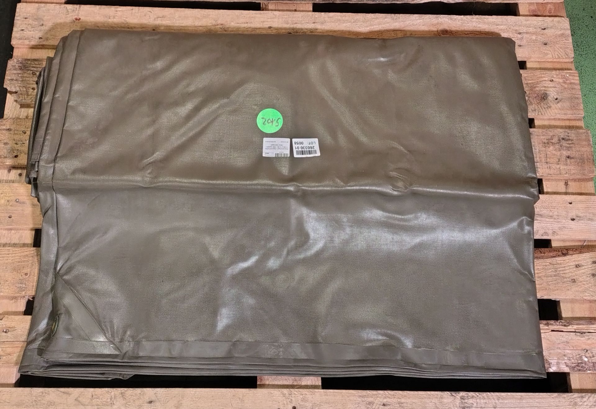 Ground sheet - Approximately 17.5ft x 14.5ft - With eyelets - Minor damages - Image 2 of 3