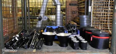 Audio visual accessories - Mixed light battery holders, 2x Rode boom poles & more - see desc.