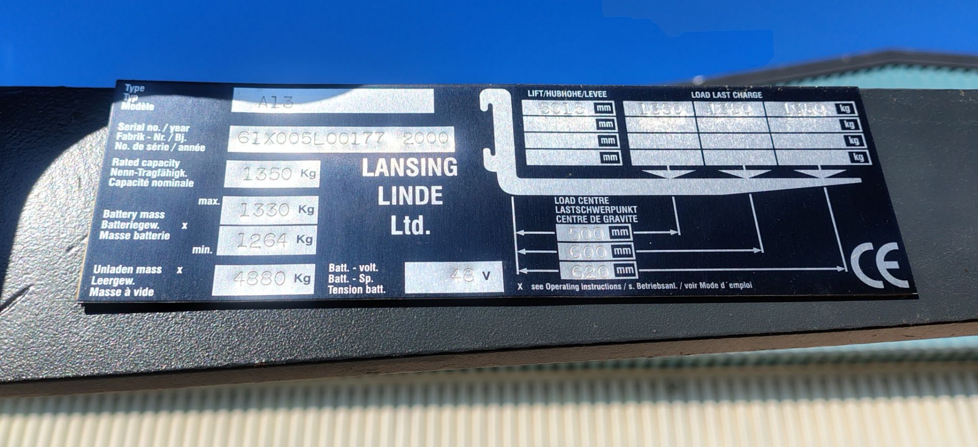 Lansing Linde Ltd A13 electric side loader forklift - full details in the description - Image 29 of 37
