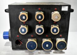 Portable 240V power distribution box - 6x 16A sockets and 4x 32A sockets - SPARES OR REPAIRS