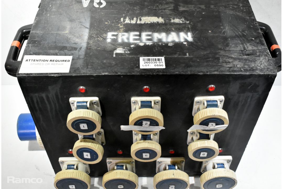 Portable 240V power distribution box - 6x 16A sockets and 4x 32A sockets -SPARES OR REPAIRS - Image 2 of 7