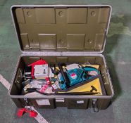 Makita DCS5000 professional 50cc petrol chainsaw with accessories in carry case