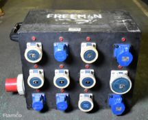 Portable power distribution box - 9x 16A sockets and 3x 32A sockets - W 620 x D 410 x H 420mm