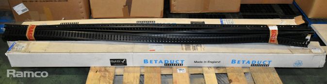 4x Betaduct Open slot black UPVC cable trunking lengths - W 2000 x D 25 x H 50mm