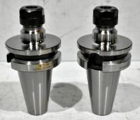 2x Giss Cutline ER collet chuck holders - JIS 6339 BT40 AD ER16 x 070mm
