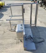 Stainless steel pass through dishwasher sink unit section with splashback and pre rinse tap