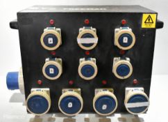 Portable 240V power distribution box - 6x 16A sockets and 4x 32A sockets - SPARES OR REPAIRS