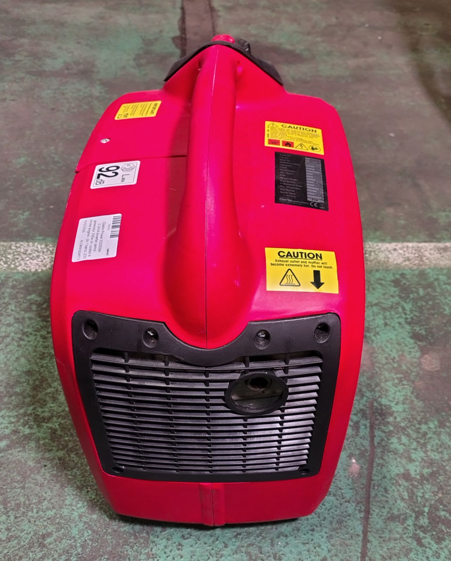 Clarke Power IG2200A 2.2kVA inverter petrol generator 200W air cooled 4 stroke engine - Image 6 of 8