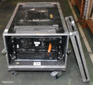 APC SURT5000XL I UPS unit and unbranded battery pack unit with CP flight case with wheels