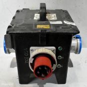 Portable 415V power distribution box - 3x 63A sockets - W 490 x D 400 x H 360mm