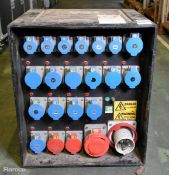 Portable 415V power distribution box - 6x 16A sockets, 14x 32A sockets and 1x 63A socket