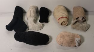 Various mixed socks - various sizes - paired & unpaired - unknown quantity - 150kg