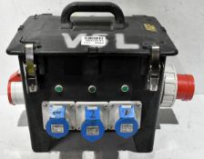 Portable power distribution box - 3x 16A sockets and 3x 32A socket - W 510 x D 370 x H 360mm