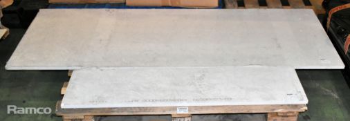 White marble slab - W 1825 x D 655 x H 20mm & White marble slab - W 1175 x D 280 H 20mm