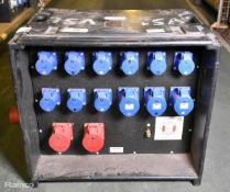 Portable power distribution box - 9x 16A sockets and 5x 32A sockets - W 690 x D 420 x H 550mm