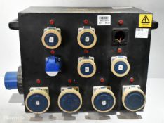 Portable 240V power distribution box - 6x 16A sockets and 4x 32A sockets - SPARES OR REPAIRS
