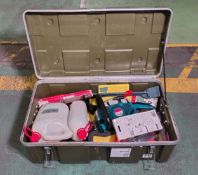 Makita DCS5000 professional 50cc petrol chainsaw with accessories in carry case