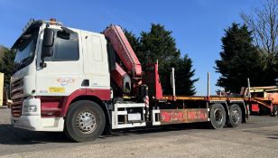 2014 DAF Trucks FAN CF 85.410 flat lorry tractor unit - crane lift - full details in the description