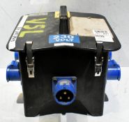 Portable 230V power distribution box - 4x 16A sockets - W 360 x D 370 x H 330mm