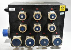 Portable 240V power distribution box - 6x 16A sockets and 4x 32A sockets - W 680 x D 430 x H 450mm