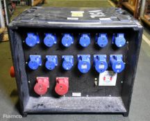 Portable power distribution box - 9x 16A sockets and 5x 32A sockets - W 690 x D 420 x H 550mm