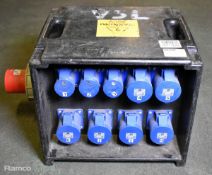 Portable 400V power distribution box - 3x 16A sockets and 6x 32A sockets - W 500 x D 350 x H 350mm