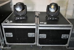 10x Chauvet Intimidator 350 Beam moving head lights with 2x flight cases - see desc.