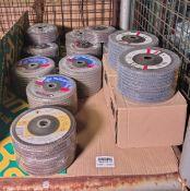 22x Workshop consumables - mixed grade and type 180mm abrasive flat flap discs packs