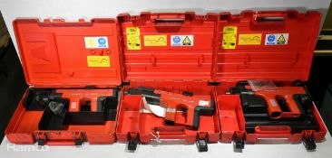 3x Hilti DX 450 powder-actuated fastening tools with carry cases