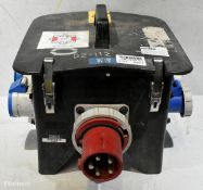 Portable 230V power distribution box - 4x 16A sockets & 2x 32A sockets - W 440 x D 390 x H 330mm