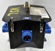 Portable 230V power distribution box - 4x 16A sockets - W 360 x D 370 x H 330mm