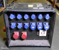 Portable power distribution box - 9x 16A sockets and 5x 32A sockets - W 690 x D 420 x H 550mm