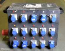 Portable power distribution box - 415V - 15x 16A sockets - W 700 x D 420 x H 470mm