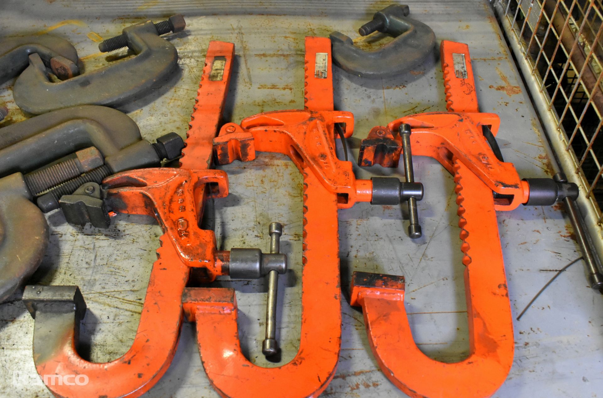 3x heavy-duty rack clamps 5x G-clamps - mixed sizes and working ...