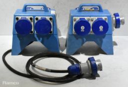 2x Portable power distribution box - 4x 16A sockets - W 230 x D 230 x H 240mm